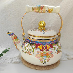 جديد إبريق قهوة من المينا طراز 2.5 لتر إبريق شاي زجاجة حليب ماء بارد طباخ غاز حثي صفير - Product Image 2