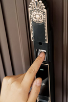 Porte extérieure en aluminium décorative Antique traditionnelle avec serrure à empreinte digitale