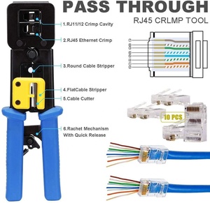 <span class=keywords><strong>Rj45</strong></span> обжимной инструмент комплект для CAT5/CAT6 Профессиональные Компьютерные maintenacnce LAN Кабельный тестер сети Набор инструментов для ремонта - Product Image 2