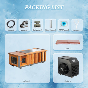 Baignoire Spa Extérieure <span class=keywords><strong>en</strong></span> <span class=keywords><strong>Bois</strong></span> pour Bain de Glace et Récupération, avec Refroidisseur et Filtre, Baril de Plongée Froide - Product Image 6