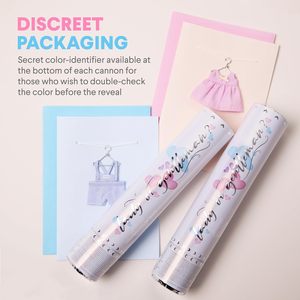 Cannone Spara Coriandoli a Cuore Rosa e Blu per Rivelazione del Sesso del Bambino, Non Tossico, Alta Qualità, Uso Interno - Product Image 2