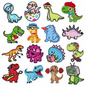 NEW Iron on Children's Eco-Friendly Embroidered Happy Birthday Cute <b>Dinosaur</b> Patch - Product Image 1