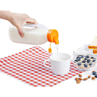 Bouteilles de lait en verre Offre Spéciale non toxiques de 32oz avec bec verseur Bouteilles de lait en verre réutilisables carrées transparentes pour jus