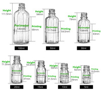 Flacon compte-gouttes en verre dépoli WOGU 20ml 30ml 50ml 100ml vide pour lotion, essence, sérum, fond de teint, emballage cosmétique et soins de la peau