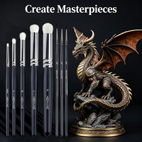 Nouveau modèle de fabrication et de peinture de modèles miniatures, ensemble de 8 pinceaux secs pour peinture miniature avec 5 pinceaux secs et 3 petits pinceaux de détail