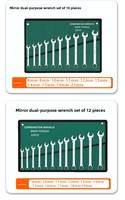 Jeu de clés à cliquet métriques de qualité industrielle KT 6-22 pièces, en acier à haute teneur en carbone CR-V, kit de clés à cliquet combinées, en toile