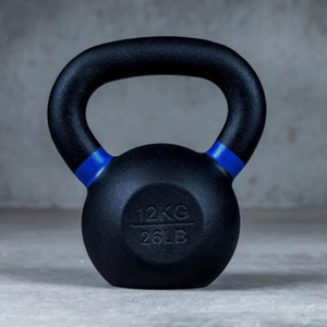 SMARTFIT Pulverbeschichtete Gusseisen-Kettlebell mit Breiten Griffen und Flachem Boden, Fitness-Trainings-Kettlebell mit Farbkreis - Product Image 3
