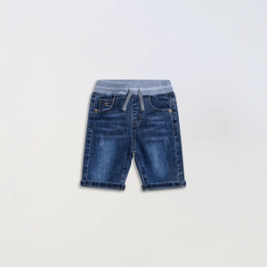 Jean en denim extensible côtelé pour garçons, coupe capri, avec cordon de serrage à la taille, style étudiant, 1-14 ans - Product Image 5