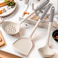 Ustensiles de cuisine quotidiens : Ensemble de spatules et cuillères à soupe en silicone antiadhésives, résistantes aux hautes températures et antidérapantes pour la maison