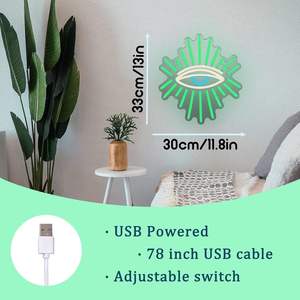 Enseigne néon LED Yeux Maléfiques, Lumière néon pour décoration murale, Yeux verts à intensité variable, Décoration de chambre Gothique, Sorcière, Bohème - Product Image 4