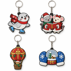 Llavero de silicona al por mayor, exquisita figura de árbol de Navidad de plástico, mosquetón de dibujos animados, pequeño regalo, colgante para bolso de muñeca - Product Image 3