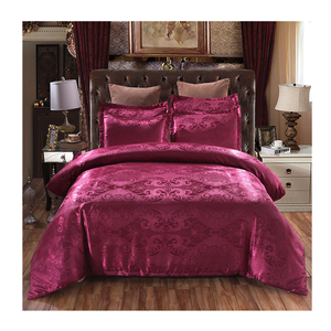 Ensembles de literie d'hôtel en soie de satin de luxe Jacquard personnalisé Oeko-tex de style européen