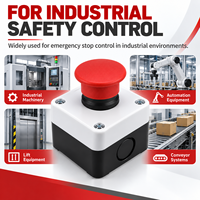 Boîtier de bouton d'arrêt d'urgence industriel 10A 1NO 1NC, station de commande d'arrêt d'urgence champignon 220V IP54 pour machines XDL25-BE164