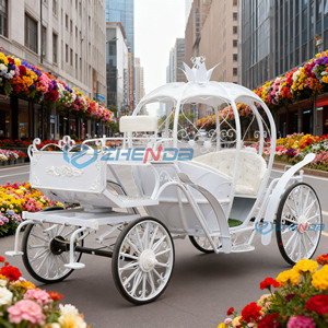 Venta Directa de Fábrica, Carruaje de Caballos Blanco Estilo Cenicienta, Carroza para Bodas, Carruaje para Paseos Turísticos al Aire Libre - Product Image 1