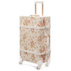 Hete Verkoop Luxe Vintage Travel Trolley Box Retro Stijl Tsa Lock Koffer Spinner Wielen Met Pu Lederen Nieuwe Vintage Bagagesets - Product Image 1