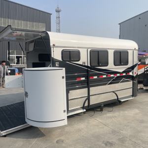 Remorque semi-remorque pour 3 chevaux HERUI avec espace standard pour chevaux, double essieu, frein électrique, capacité de charge de 4 tonnes - Product Image 4