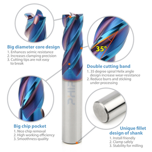 PHIPPS Naco Cacbua Cứng Vonfram Lớp Phủ Màu Xanh HRC65 <span class=keywords><strong>4F</strong></span> Dao Phay Vuông 6Mm 8Mm Dao Phay Đầu Phẳng Cho Hợp Kim Titan - Product Image 5