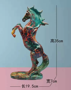 Colored <strong>Painting</strong> Walking and Standing <strong>Horse</strong> Sculpture Resin Figurine - Product Image 5