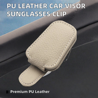 Clip de rangement multifonctionnel créatif et populaire pour pare-soleil de voiture, porte-lunettes en cuir PU, kit d'accessoires intérieurs pour automobile