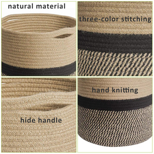 Vente en gros discount produit personnalisé <span class=keywords><strong>plante</strong></span> <span class=keywords><strong>panier</strong></span> tissé décor à la maison tissé <span class=keywords><strong>plante</strong></span> <span class=keywords><strong>panier</strong></span> coton corde <span class=keywords><strong>panier</strong></span> avec poignées - Product Image 4