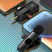 Microphone cravate sans fil 2,4 GHz K15 trois-en-un omnidirectionnel avec batterie intégrée pour diffusion en direct sur téléphone portable et caméra extérieure