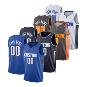Maillot de basketball personnalisé respirant grande taille en maille avec broderie thermocollée du nom pour hommes et jeunes - Product Image 1