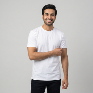 Camiseta Blanca para Hombre, 100% Algodón, con Logotipo Personalizado, al por Mayor - Product Image 1