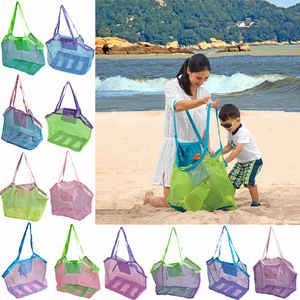 กระเป๋าชายหาดตาข่ายความจุขนาดใหญ่กระเป๋าเก็บของเล่นแบบพกพาพับได้สำหรับการเดินทางในช่วงฤดูร้อน - Product Image 4