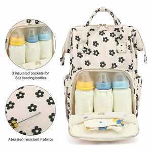 Sac à langer élégant en velours côtelé avec sangles pour poussette et poches isothermes pour les parents nomades - Product Image 3