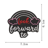 Nouvelle série de dessins animés mathématiques, patchs brodés en polyester à coller sur les vêtements, les bagages, avec des phrases courtes en anglais