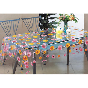 Tovaglia in vinile trasparente con motivo floreale - Product Image 1