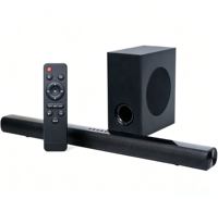 ETISTAR Premium pour système de barre de son home cinéma sans fil 2.1 canaux à 5 haut-parleurs en bois avec caisson de basses et son surround profond