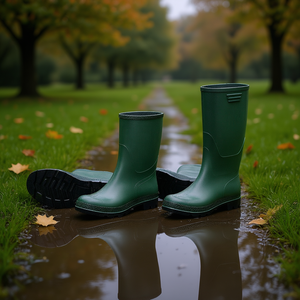 Bottes de pluie en PVC vert Ttake Tronchetto taille 46 avec semelle noire - Product Image 3