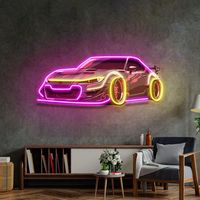 Enseigne néon personnalisée Piste de course, Lumière LED néon à intensité variable, Enseigne en acrylique avec logo personnalisé pour décoration murale sur le thème de la course pour Man Cave