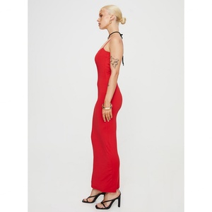 European and American Style Open Back Slim Fitting Suspender Dress, Temperament <b>Goddess</b> Slim Fitting Banquet Fashion Dres - Product Image 4