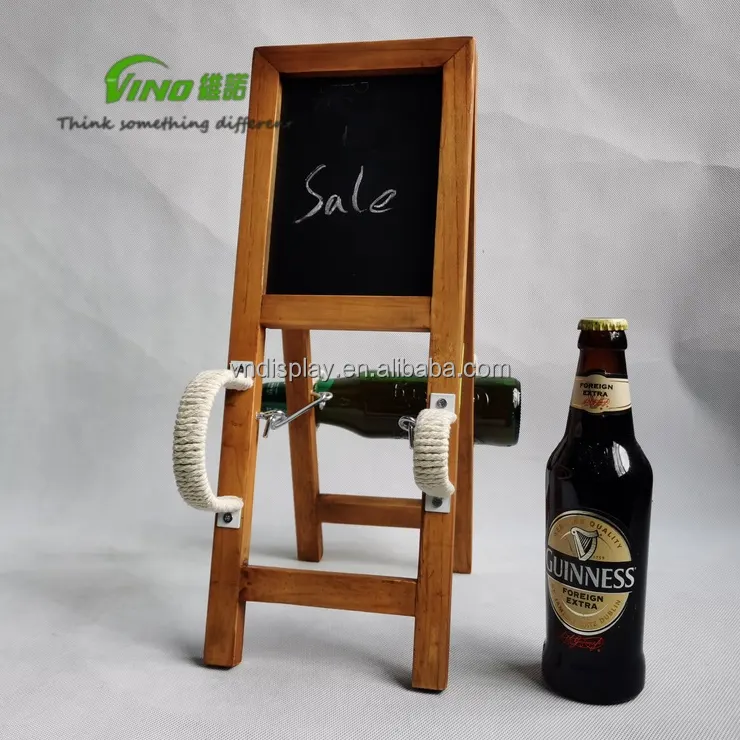 Mini panneau publicitaire, comptoir en bois, personnalisé, avec cadre, prix ou prix de menu, présentateur de bouteille de vin ou de bière