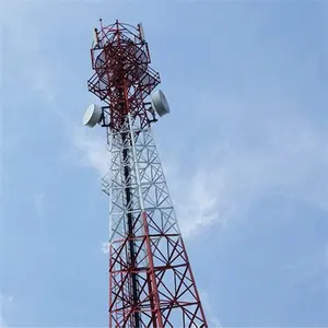 50M 4 Legged Lattice Galvanized Angle Steel Cell Tower Telecom Parts Antenna Pole Telecommunication Equipment Mast
