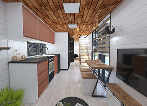 Maison mobile de <span class=keywords><strong>luxe</strong></span> pour roulottes, <span class=keywords><strong>voyage</strong></span> en plein air portable, camping, petite maison avec terrasse, maisons préfabriquées entièrement meublées, maisons de villégiature - Product Image 4