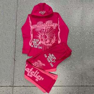 Conjunto de Chándal para Hombre de Algodón Grueso con Estampado Gráfico Estilo Y2K Grunge Gótico, Pierna Ancha, Venta al por Mayor Personalizada - Product Image 1