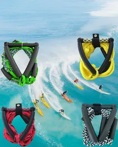 7.5 Meter 32 Strand Hollow Braid Surf Rope With Black EVA Foam Float Handle For Beginners Or Tailwave Surfing.