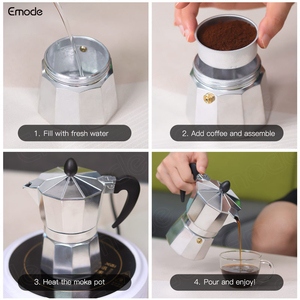 Oem קלאסי פרימיום יחיד צינור mocha יצרנית mocha 1 3 6 9 12 כוסות אלומיניום אספרסו מוקה סיר קפה - Product Image 6