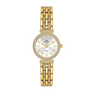 Reloj de cuarzo con esfera redonda, caja de aleación de 32mm, pulsera de cristal con diamantes de imitación y puntero para mujer, joyería de moda - Product Image 1