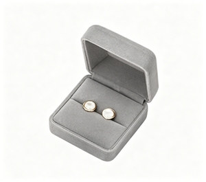 Caja de lujo de gamuza para pendientes con bisagras, estuche de embalaje de joyería personalizado con logo, pequeña caja de regalo, venta directa de fabricante al por mayor - Product Image 2