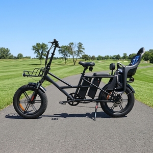 Vélo cargo électrique à longue portée avec double batterie au lithium, cadre en alliage d'aluminium à 7 vitesses <span class=keywords><strong>et</strong></span> siège pour bébé - Product Image 2