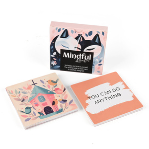 Venta al por mayor impresión personalizada en relieve inspirador positivo motivacional Tarjeta de afirmación de atención plena salud mental - Product Image 1