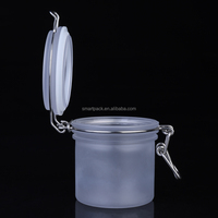 Pot en plastique givré 200 ml, type Kilner, épais, avec couvercle à clip, pour crème hydratante, lotion et gommage – Vente chaude