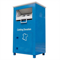 Poubelle de don de vêtements usagés en acier de grande taille pour l'extérieur, personnalisée, boîte de dons caritaires, poubelle de recyclage de vêtements usagés en métal
