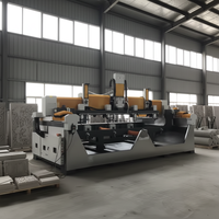 JK-0510S-4 Router CNC de 4 cabezales con control PLC para grabado de granito y piedra, motor de husillo refrigerado por agua de 5.5kW*4 de alta velocidad