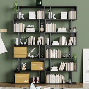 Hiện đại 5 tầng đứng loại kệ sách hình chữ S Tủ sách bằng gỗ với thiết kế hình học dễ dàng cài đặt - Product Image 5