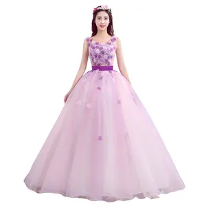 Vestido de boda de noche para mujer, flores y tul 3D, multicolor opcional, superventas